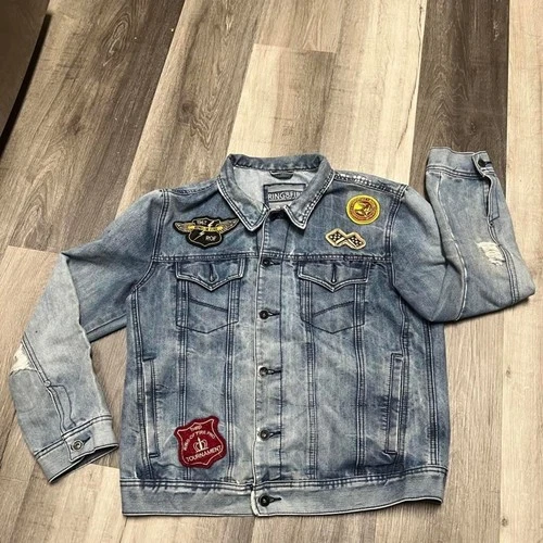 Ring Of Fire Patched Denim Jacket - product listing photo