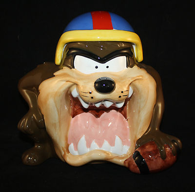680 Looney Tunes タズマニアンデビル クッキージャー 陶器製 1993 LOONEY TUNES, WARNER BROS TAZ, TASMANIAN DEVIL FOOTBALL