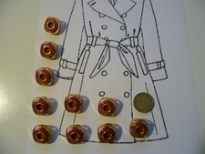 10 BOTTONI RESINA QUADRATO VINTAGE AMARANTO ORO 2,2 CM GIACCA SARTORIA CAPPOTTO