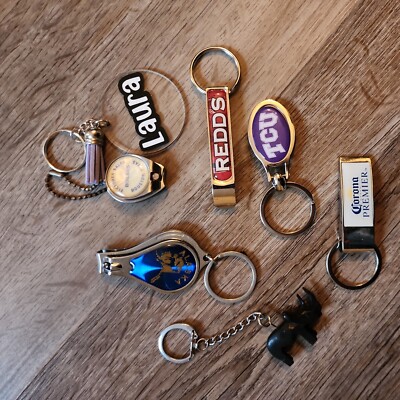 Keychain Lot Random Bottle Opener Nail Clipper Corona Alaska Redd's TCU Ships $0