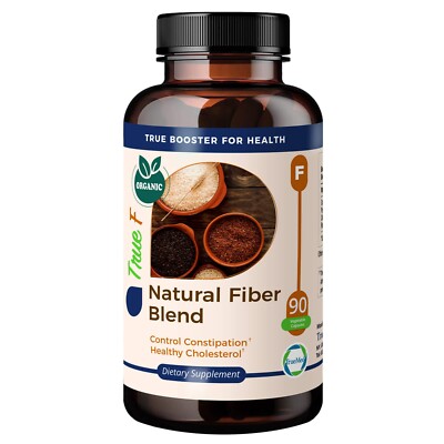 TrueMed Natural Fiber Blend Supplement Control Constipation 750 mg 90 Capsules