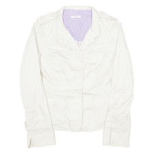 Marella Womens Blazer Jacket Cream Uk 14