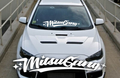 MITSUGANG Vinyl Decal Sticker Windshield Fits Mitsubishi Lancer Evo Eclipse JDM
