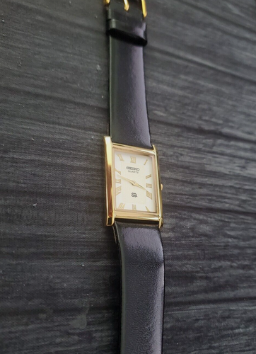 *-Schlanke GOLD weißes Zifferblatt Herren Tank Dress Watch neu Batt & Movt USA Verkäufer - Bild 2 von 8