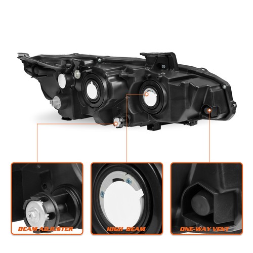 For 2016-2021 Honda Civic Halogen Chrome Clear Headlights Assembly Pair L+R - Picture 5 of 6