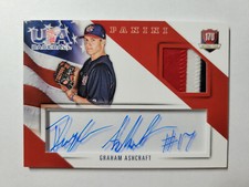 🌟 2015 Panini USA Baseball 17U Graham Ashcraft Patch/Auto 01/49 Reds Rookie