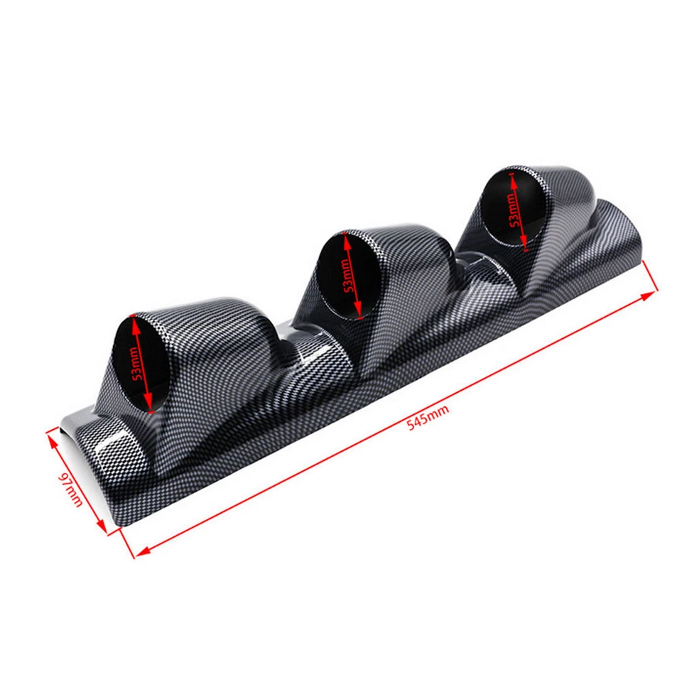 Panel de tablero de pilar universal montaje de fibra de carbono aspecto soporte de cápsula calibre de 3 orificios Foto 2 de 4