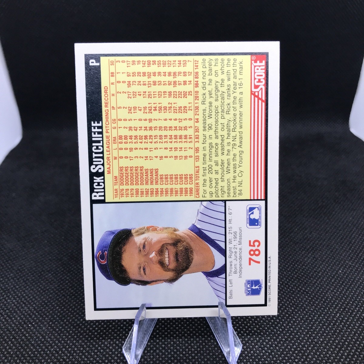 1991 Score - #785 Rick Sutcliffe Chicago Cubs Pitcher | eBay