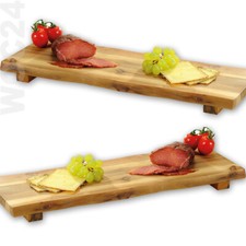 53 x 19 cm AKAZIE Holz Servier Brett Platte Füße Tablett Käse Schinken Vesper