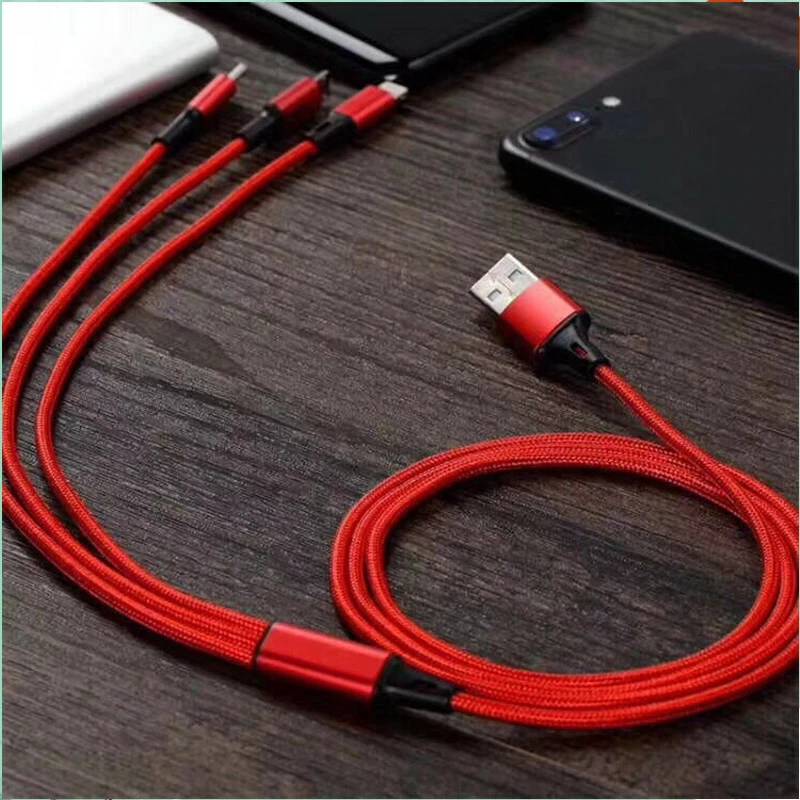 Mobile Phone Charging Cable 3in1 Type-C Micro USB IOS For IPhone Samsung Huawei_voghion.com