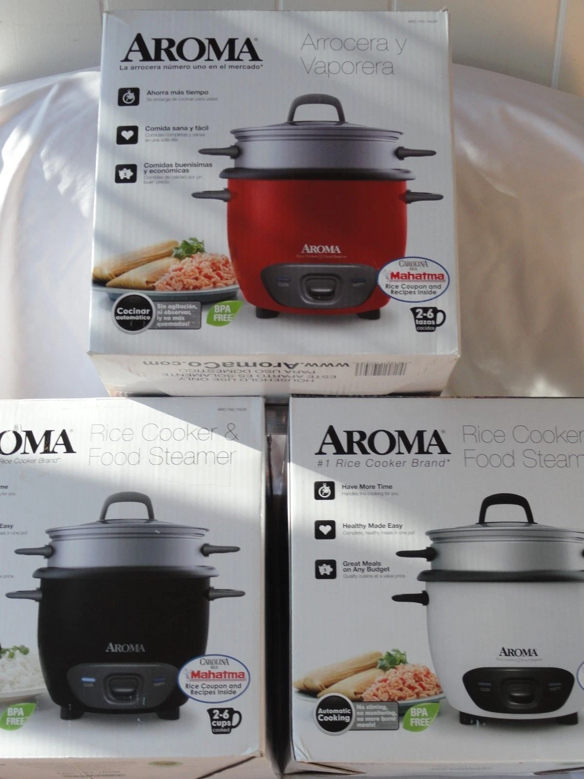 Rice Cooker Steamer 2 - 6 Cup Ricer * 350 Watts * Choose : Black -or- White