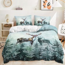Hunting Deer Elk Camouflage Colour Animal Print  Duvet Quilt Cover Bedding Set