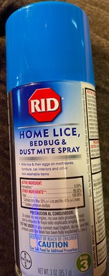 Rid Home Lice Bedbug & Dust Mite Spray 3 Oz Can | eBay