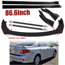 Front Bumper Lip Chin Spoiler Splitter Body Kit +Side Skirt For Toyota Corolla