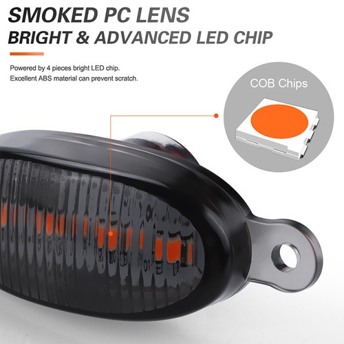 4X Amber LED Front Grille Running Lights Smoked For Ford F150 F250 F350 Raptor - Picture 7 of 12