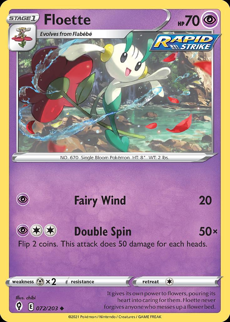 Pokemon Floette (72/239) Evolving Skies LP REVERSE HOLO