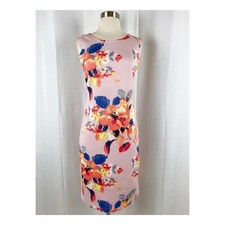 Grace Elements Baby Pink Floral Print Dress A-line Sundress Sleeveless Small NWT