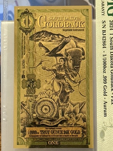 PMG South Dakota Goldback 1/1000 Grade 70* - Picture 4 of 4