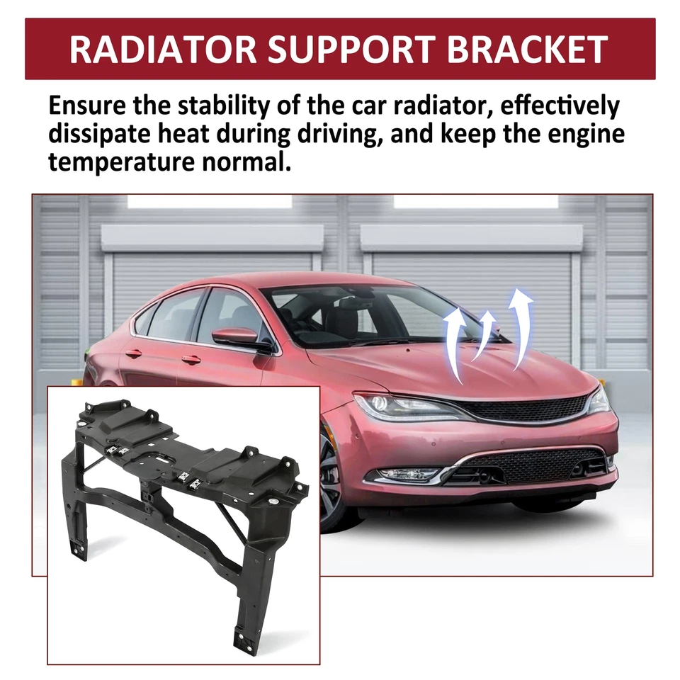 Fits Chrysler 200 2015 2016 2017 New Radiator Support Bracket Front Black Foto 4 de 4