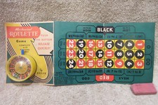 Vintage Toy Roulette Wheel  Betting Card - Keiler Corp USA -EXCELLENT CONDITION
