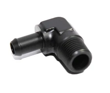 1/2" NPT Male to 1/2" Hose Barb 90° Deg Fuel Oil Gas Line Fitting Adapter Black