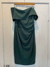 Vince Camuto Womens Off Shoulder Ruched Sleeveless Sheath Dress Size M