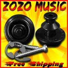 Dunlop SLS1033BK Dual Design Straplok Strap Retainer System w/Strap Locks, Black