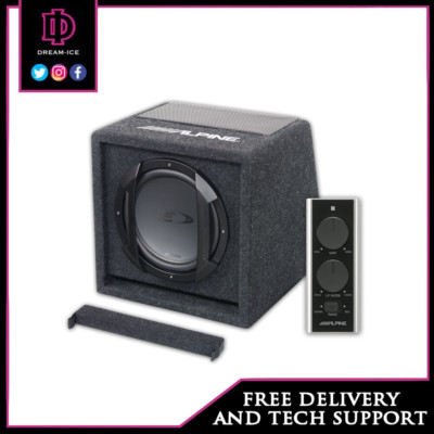 ALPINE SWE-815 8'' AKTIV MIT 100W RMS SUBWOOFER GEHÄUSE MIT KABELGEBUNDENER FERNBEDIENUNG