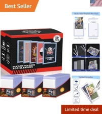 50 Toploaders + 200 Soft Sleeves - Crystal Clear Card Protectors for Collectors