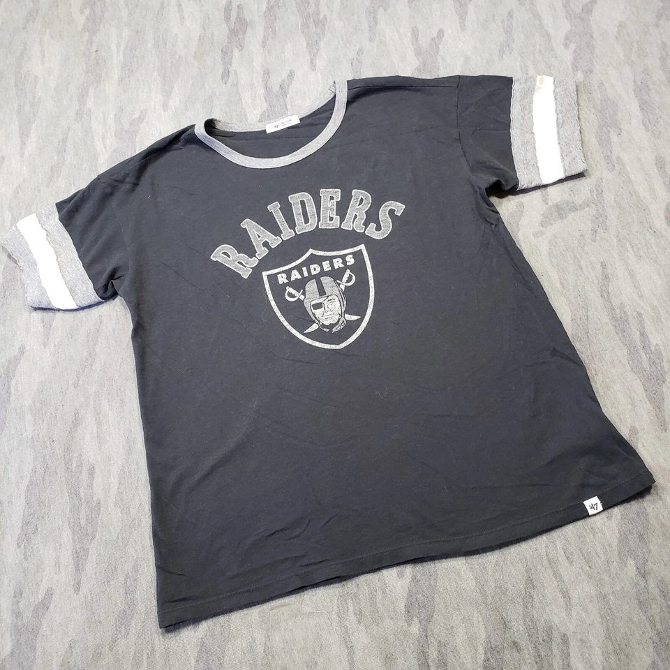 Camiseta de fútbol americano de la NFL Raiders negra mediana '47 para mujer Foto 3 de 4