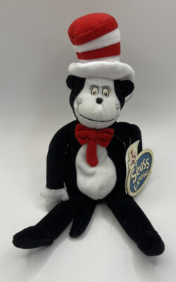 1998 Cat In The Hat Plush Dr. Seuss Landing  Bean Bag Toy NEW w/ Tag Universal