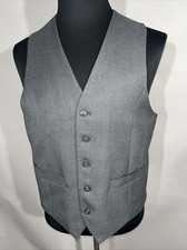 Haggar H26 Mens Vest Gray Slim Fit Suit Button Pocket Waistcoat Sz 40 EUC