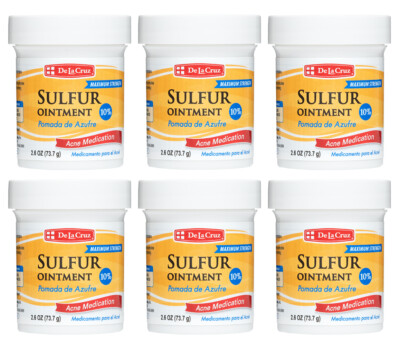 De La Cruz 10% Sulfur Ointment Acne Treatment 2.6 OZ  Expires 03/ 2028  (6 JARS)