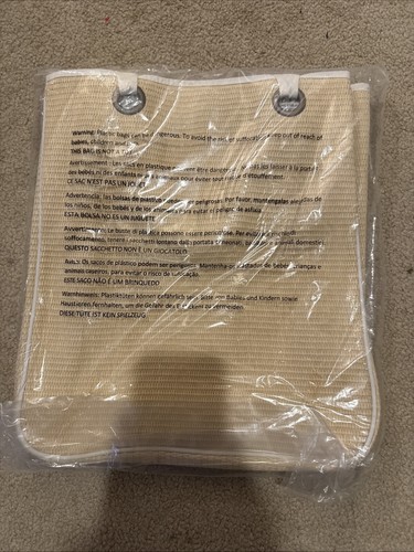LACOSTE LARGE DESIGNER LADIES SHOULDER TOTE BEACH CREAM STRAW BAG NEW - Picture 3 of 3