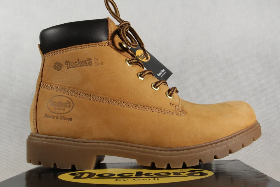 Dockers Mujer Botas de Invierno Amarillo Goldentan Piel Nuevo - Imagen 2 de 4