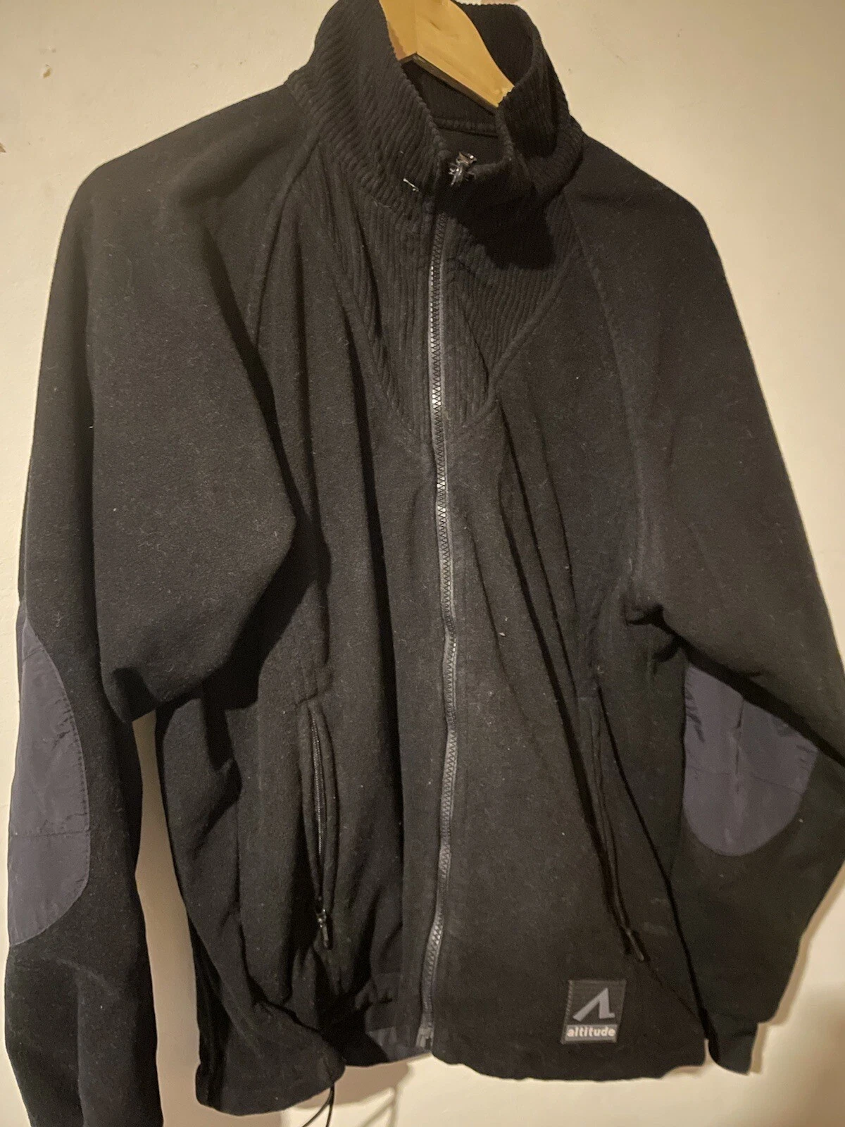 Altitude Black Zip Up Medium Nylon Fleece Outdoor Hiking Climbing Camping
