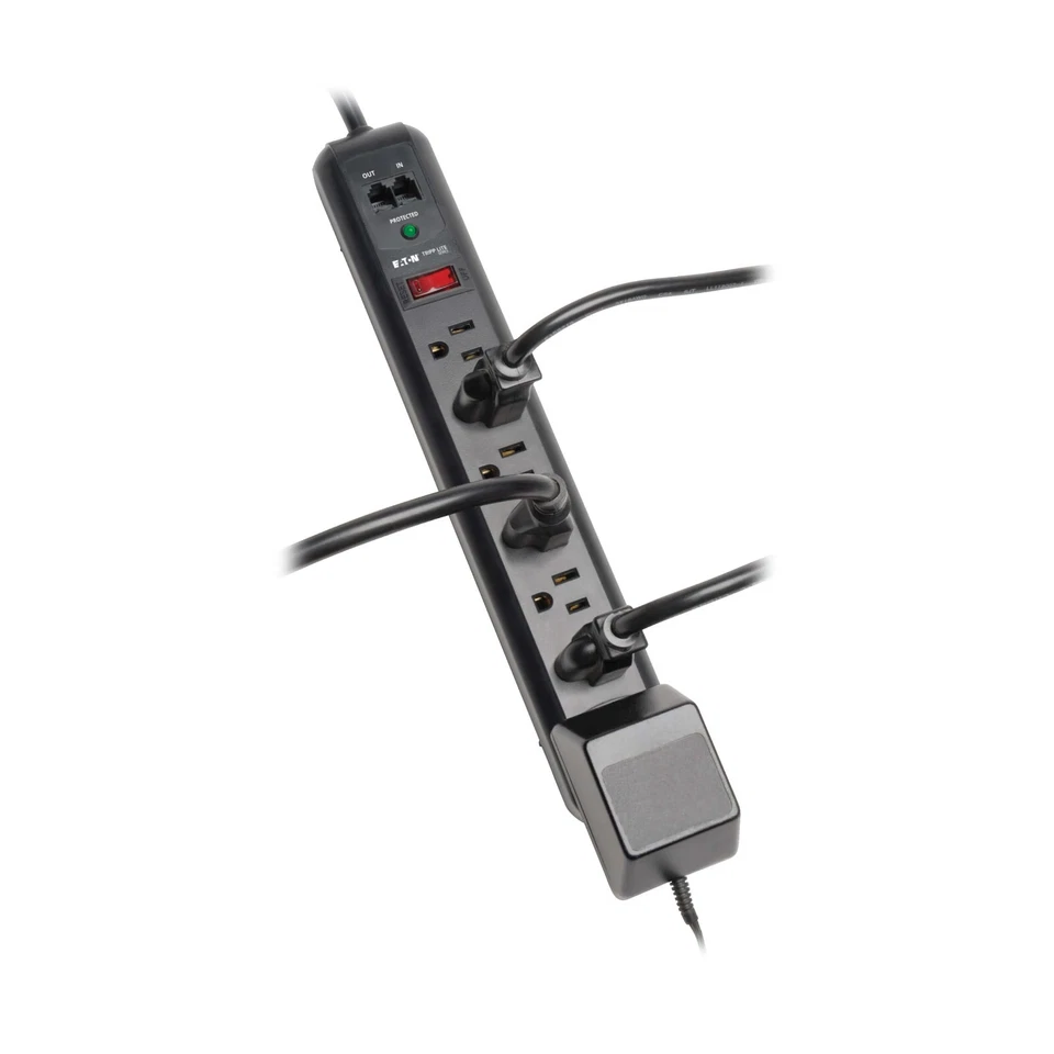 Tripp Lite TLP76RBTEL 7-Outlet Surge Protector Power Strip 6ft Cord 1080J RJ11 - Image 4 of 4