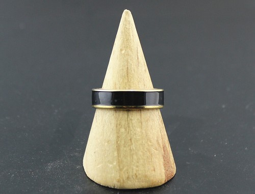 Venta al por mayor lotes de 40 piezas de joyas de esmalte negro para hombre de acero inoxidable y oro anillos P - Imagen 5 de 5
