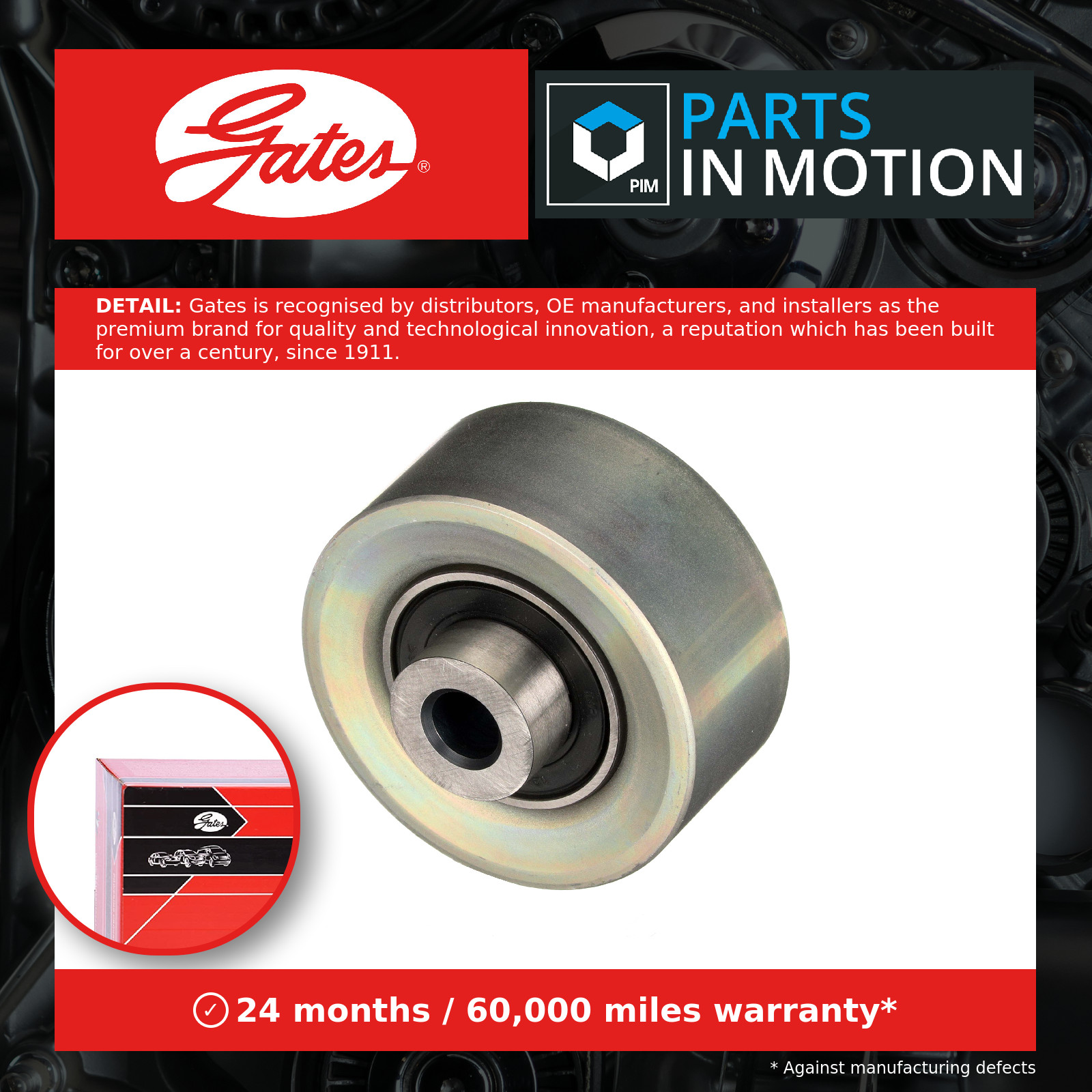 Aux Belt Idler Pulley fits FORD TRANSIT CONNECT TDCi 1.8D 02 to 13 Guide Gates