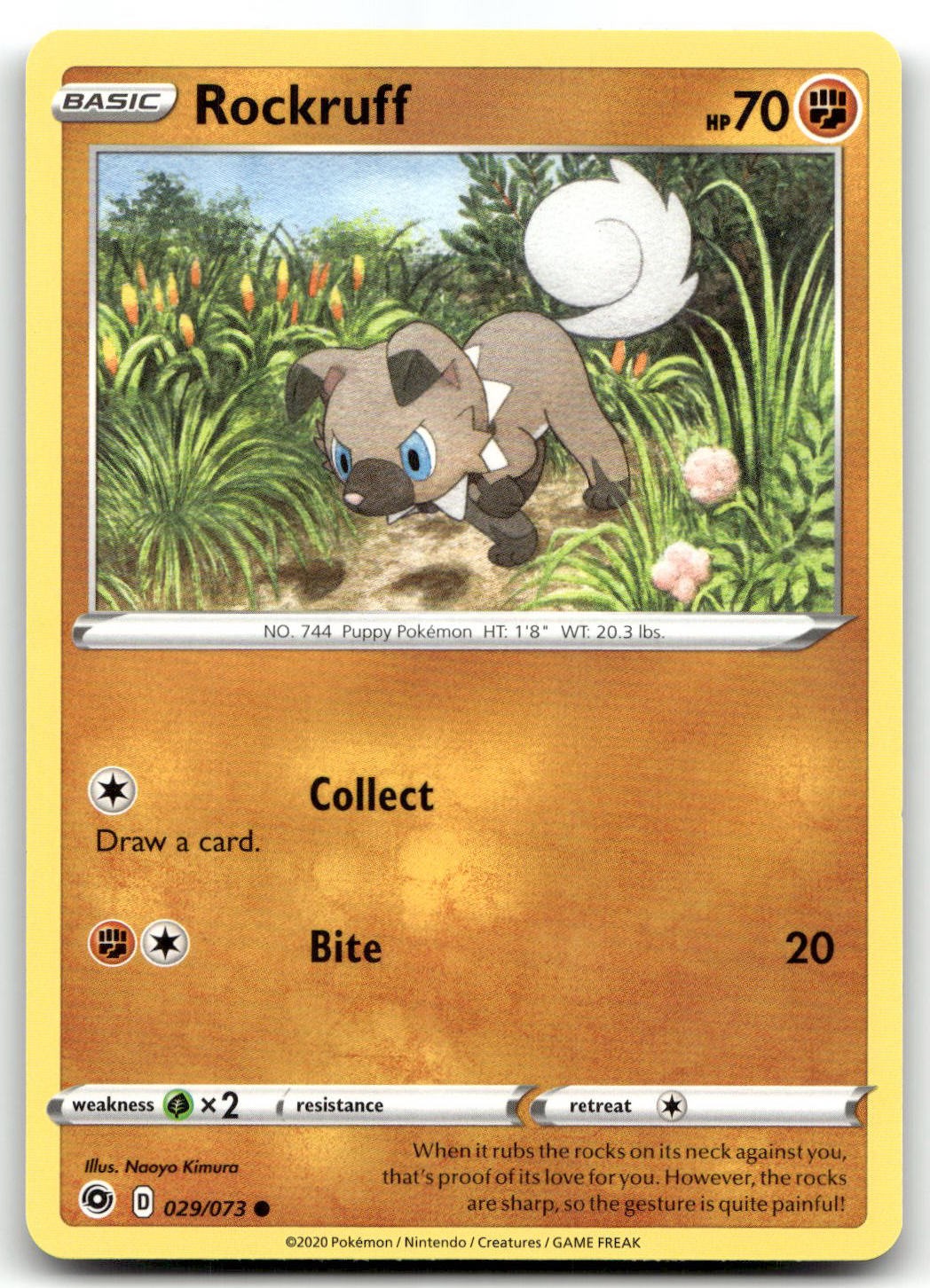 Rockruff 29/73 Champion's Path Common Normal Pokemon TCG LP