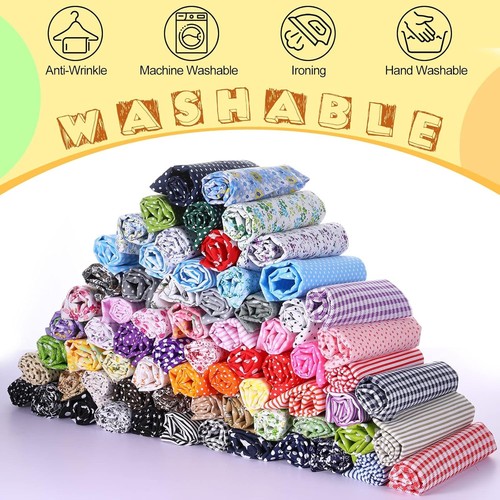 70 Pcs Cotton Fat Quarters - Vibrant Quilting Fabric Bundles for Fashion Crafts - Picture 6 of 9