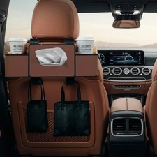 Car Seat Back Organizer Car Back Seat Multi-Function Storage Box w/2 Cup Holders