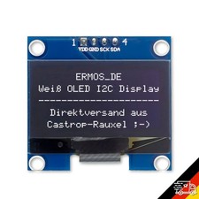 1.3" 0,96" OLED Display SH1106 I2C IIC 128x64 Pixel WEI&szlig; ESP32 Arduino NEU