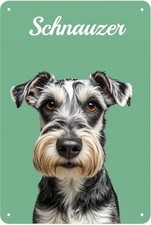 Vintage Tin Metal Sign Schnauzer Retro Wall Decor for Home 8x12