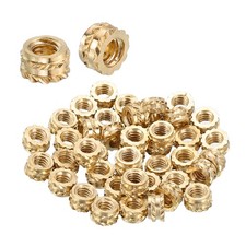 128 Pcs M1.2 x 2mm l x 2mm OD Pure Brass Heat Set Threaded Inserts