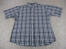 VINTAGE Burberrys Shirt Mens Large Plaid Short Sleeve Button Down 90s USA