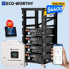 ECO-WORTHY Home Backup Power 4Pack 48V 100Ah Battery+10kW 48V Off-grid Inverter
