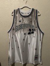Frederick Curly Neal Harlem Globetrotters silver fubu basketball jersey xl