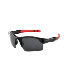 KENBO Polarized Sports Sunglasses for Kids Wrap Large, Polarized-black Red