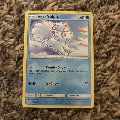 POKEMON Trading Card basic alolan Vulpix HP60 powder snow icy snow 27/147